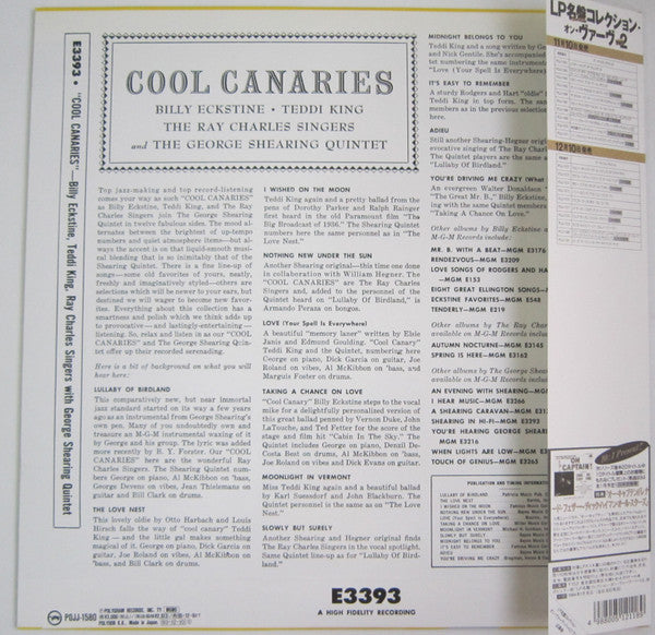 The George Shearing Quintet - Cool Canaries(LP, Album, Mono, RE)