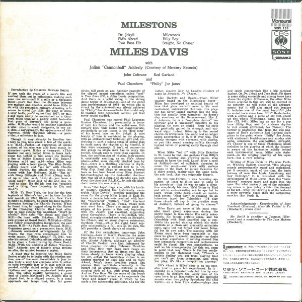 Miles Davis - Milestones (LP, Album, Mono, M/Print, RE)
