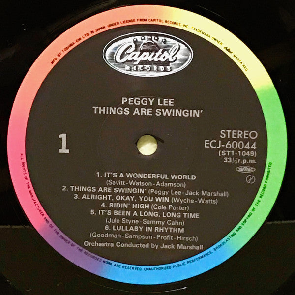 Peggy Lee - Things Are Swingin' (LP, Album, RE)
