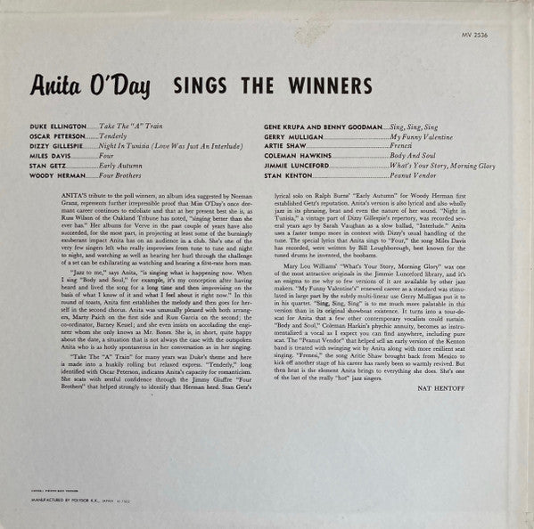 Anita O'Day - Anita O'Day Sings The Winners (LP, Album, RE)