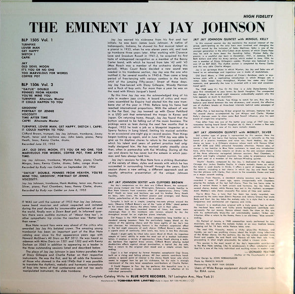 J.J. Johnson - The Eminent Jay Jay Johnson Volume 2(LP, Comp, Mono,...