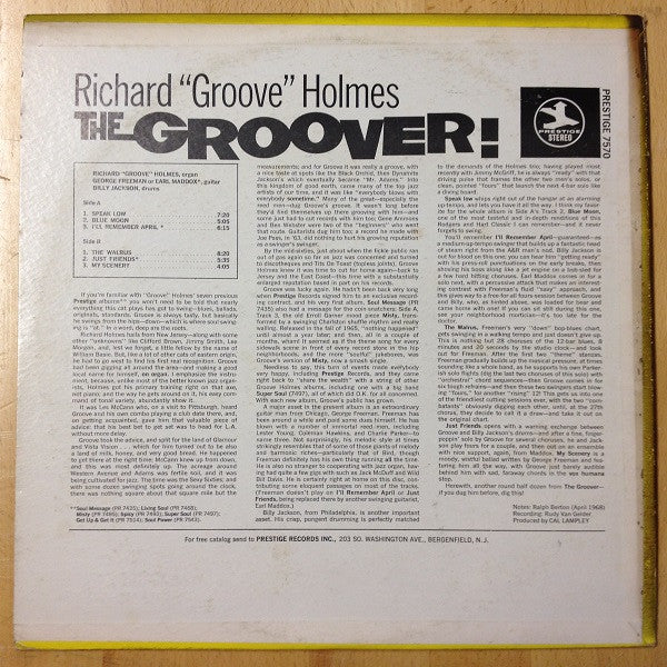 Richard ""Groove"" Holmes - The Groover! (LP, Album)