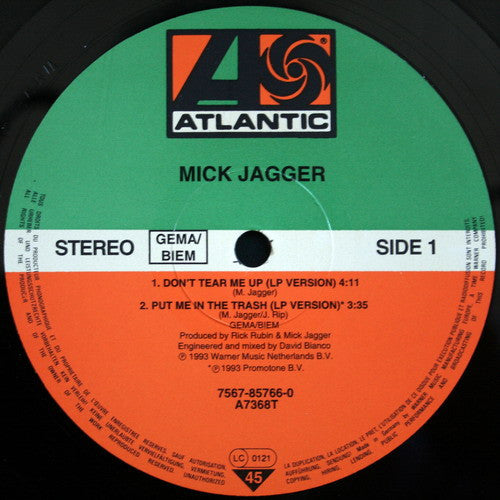 Mick Jagger - Don’t Tear Me Up (12"", Maxi)
