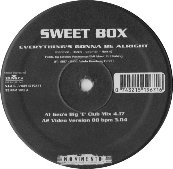 Sweet Box* - Everything's Gonna Be Alright (12"")