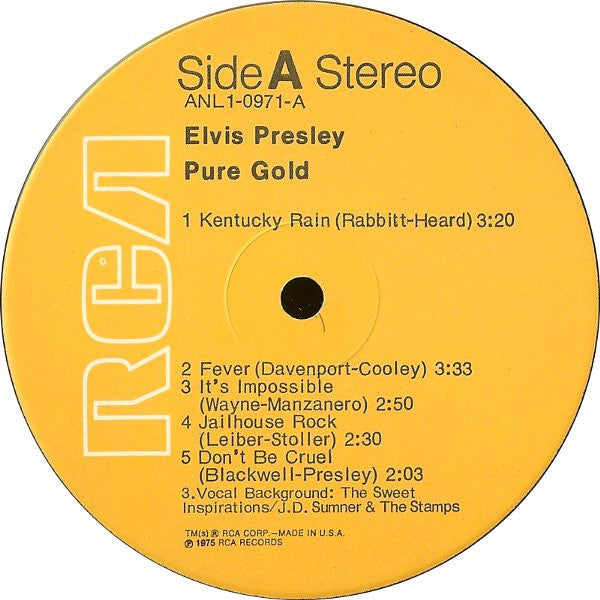 Elvis Presley - Pure Gold (LP, Comp, Ora)