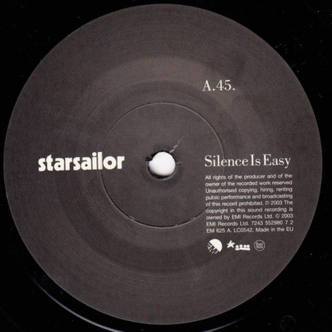 Starsailor - Silence Is Easy (7"", Single, Ltd, Num, RP)