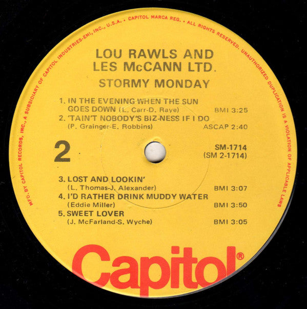Lou Rawls / Les McCann Ltd. - Stormy Monday (LP, Album, RE)
