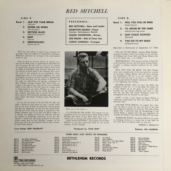 Red Mitchell - Red Mitchell (LP, Album, Mono)