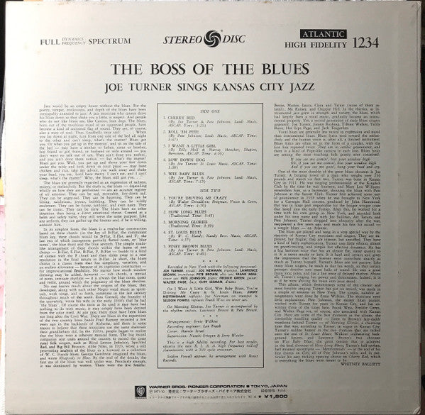 Joe Turner* - The Boss Of The Blues Sings Kansas City Jazz (LP, Album)