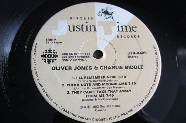 Oliver Jones (5) - Oliver Jones & Charlie Biddle(LP, Album)