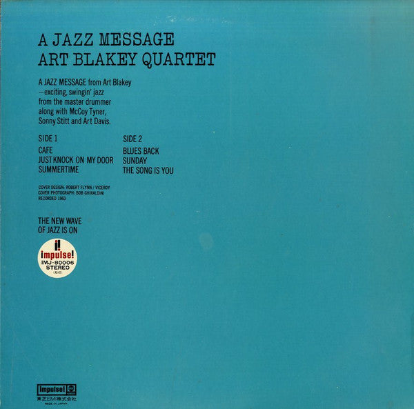 Art Blakey Quartet - A Jazz Message (LP, Album, RE)