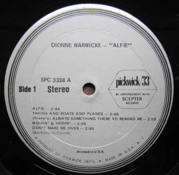 Dionne Warwicke* - Alfie (LP, Comp)
