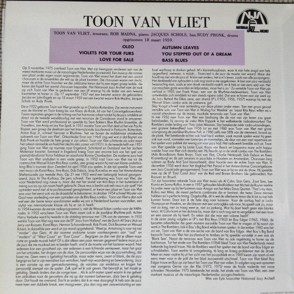 Toon van Vliet - Toon van Vliet '59 (10"", Album, RE)