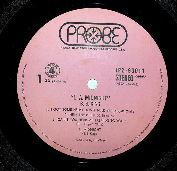 B.B. King - L.A. Midnight (LP, Album, Quad, Gat)