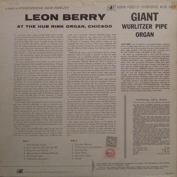 Leon Berry - Giant Wurlitzer Pipe Organ Vol. 2 (LP)