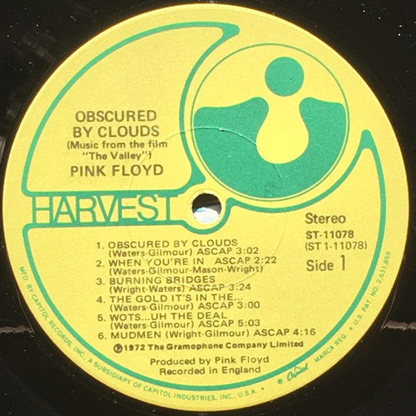 Pink Floyd - Obscured By Clouds (LP, Album, Los)