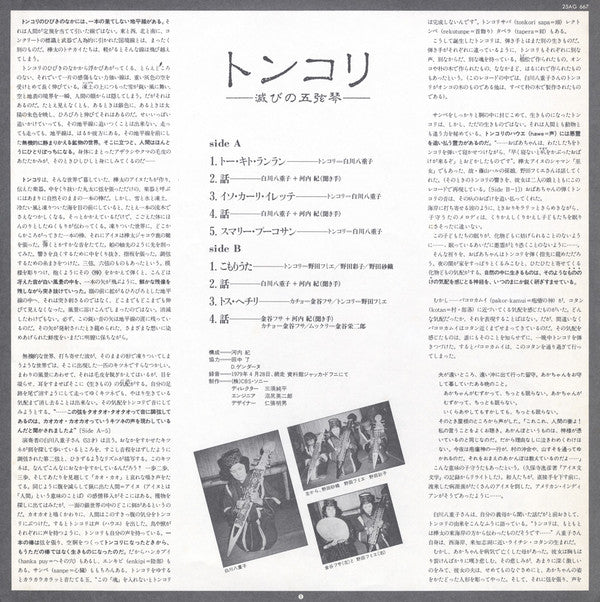 Various - トンコリ: 滅びの五弦琴 (LP, Album)