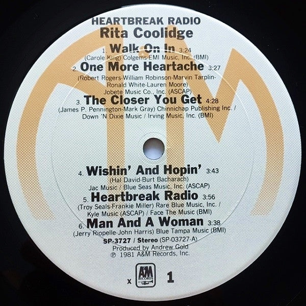 Rita Coolidge - Heartbreak Radio (LP, Album, Pit)