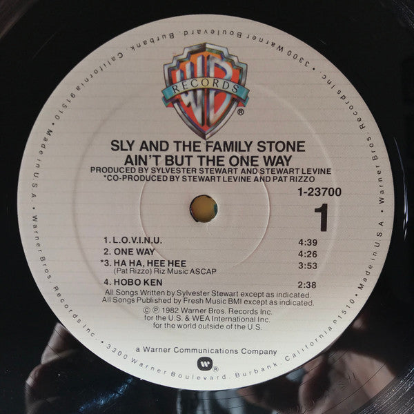 Sly And The Family Stone* - Ain't But The One Way (LP, Album, All)