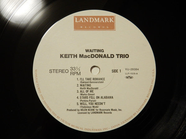 Keith MacDonald Trio - Waiting (LP, Album)