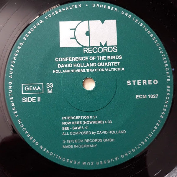 David Holland Quartet - Conference Of The Birds (LP, Album, RP)