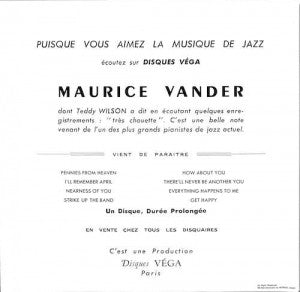 Maurice Vander - Piano Jazz  (10"", Comp)