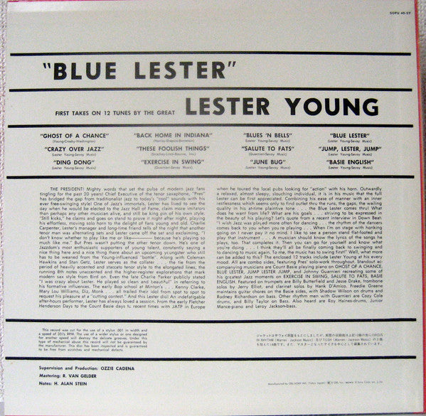Lester Young - Blue Lester (LP, Comp, Mono, RE)