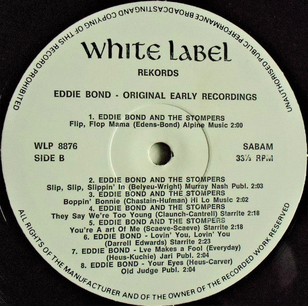 Eddie Bond - Original Early Recordings (LP, Comp)