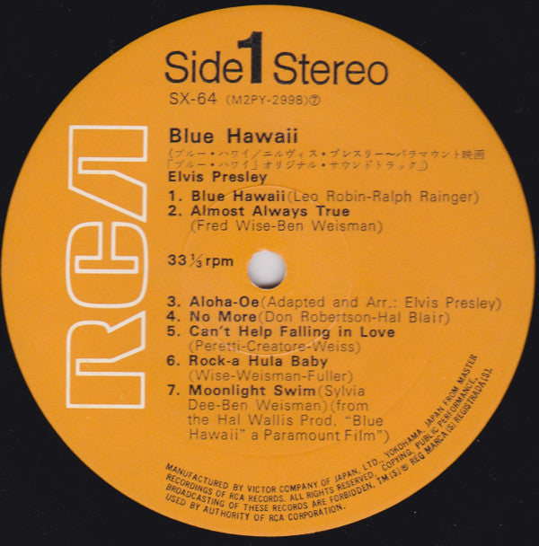 Elvis Presley - Blue Hawaii (LP, Album, RP)