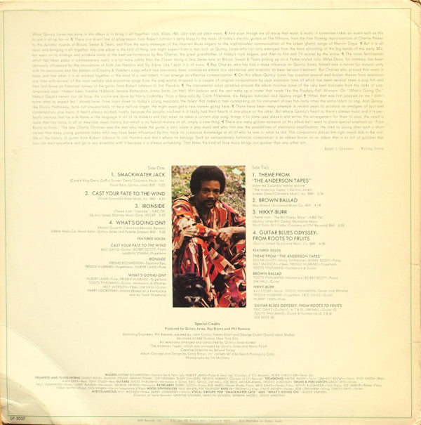 Quincy Jones - Smackwater Jack (LP, Album, Promo, Mon)