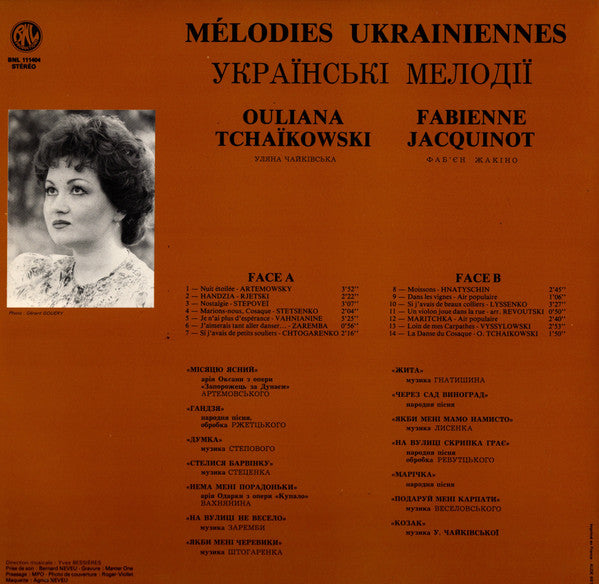 Ouliana Tchaikowski* - Melodies Ukrainiennes (LP, Gat)