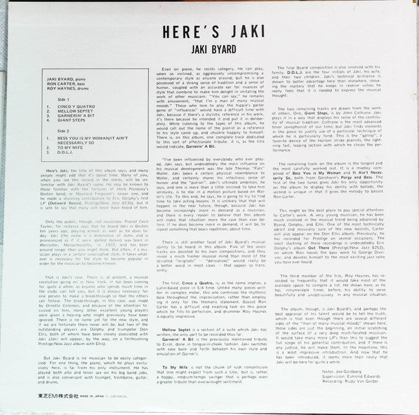 Jaki Byard - Here's Jaki (LP, Album, RE)