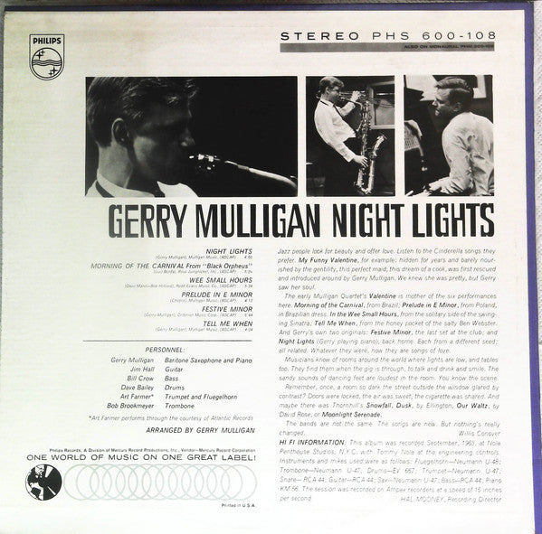 Gerry Mulligan - Night Lights (LP, Album)