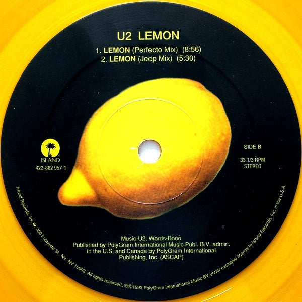 U2 - Lemon (Remixes) (12"", Single, Yel)