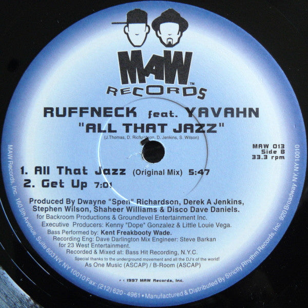 Ruffneck Featuring Yavahn - All That Jazz (12"")