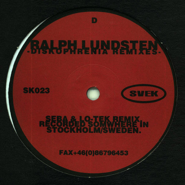 Ralph Lundsten - Diskophrenia Remixes (2x12"")