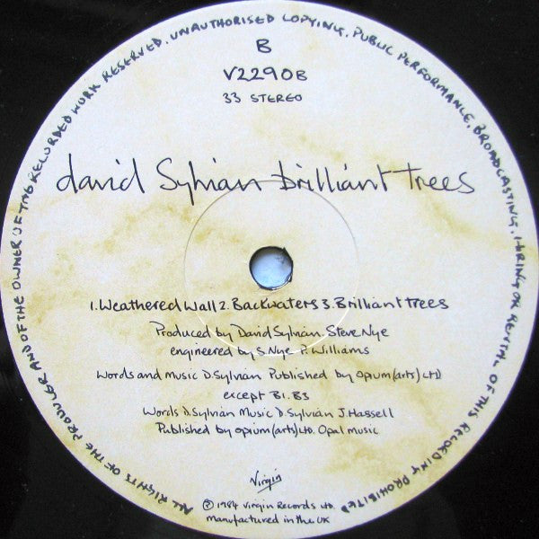 David Sylvian - Brilliant Trees (LP, Album)